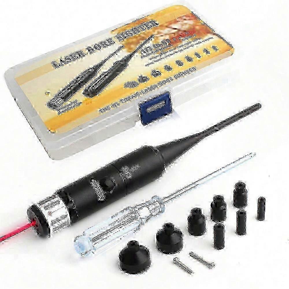 Precision Laser Boresight Calibrator with 8-Hole Adjustment for Firearms 0.177 to 0.50 Caliber