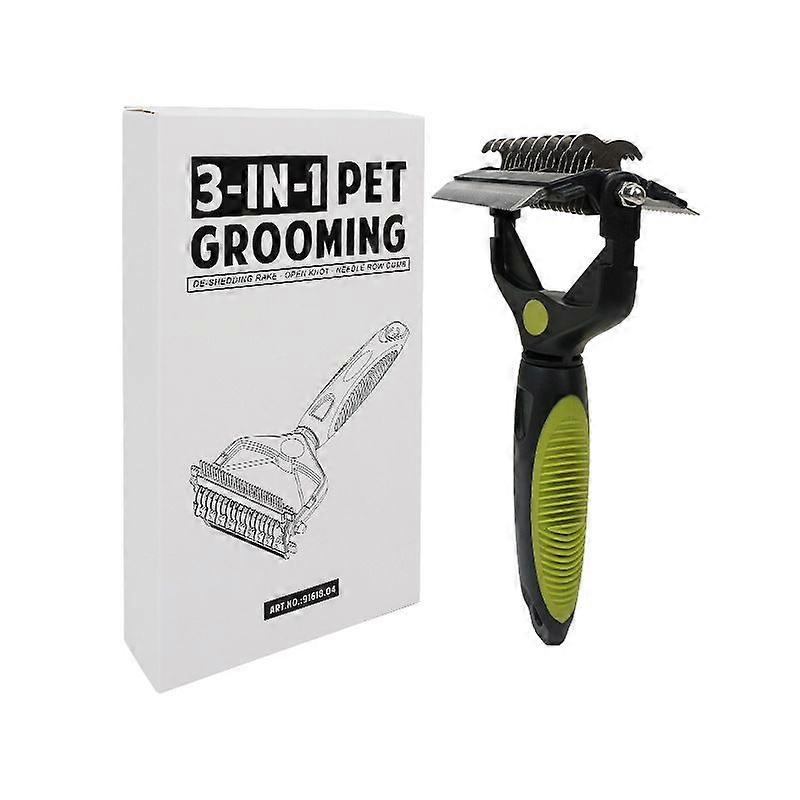 3-IN-1 Pet Grooming Tool - Undercoat Rake, Dematting Comb & Deshedding Brush for Cats & Dogs - Removes Mats, Tangles & Loose Fur, Reduces Shedding & P