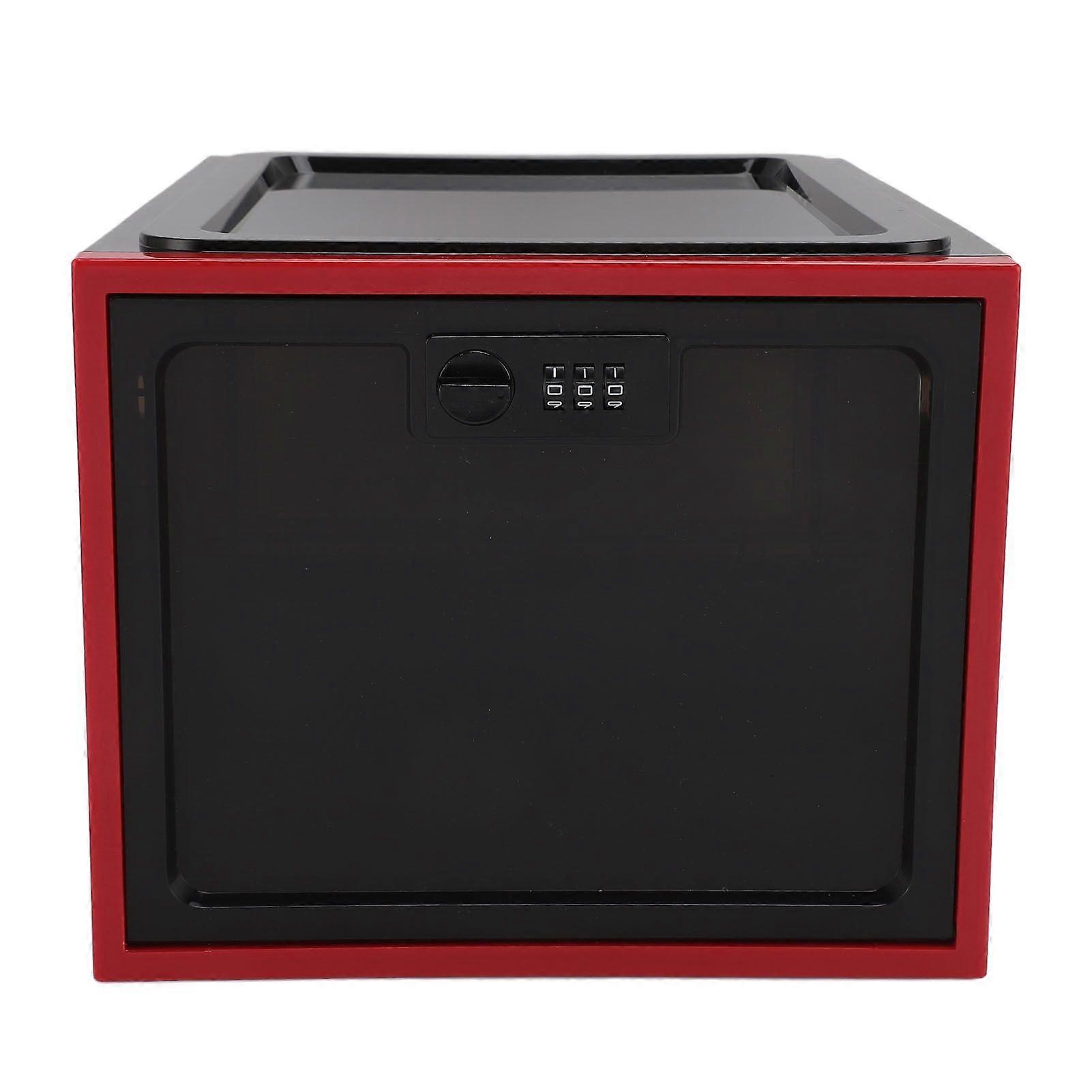 Large Medicine Lock Box Transparent Plastic Lockable Storage Box 3 Digit Combination Lock Food Box for Snacks Phone Tablet