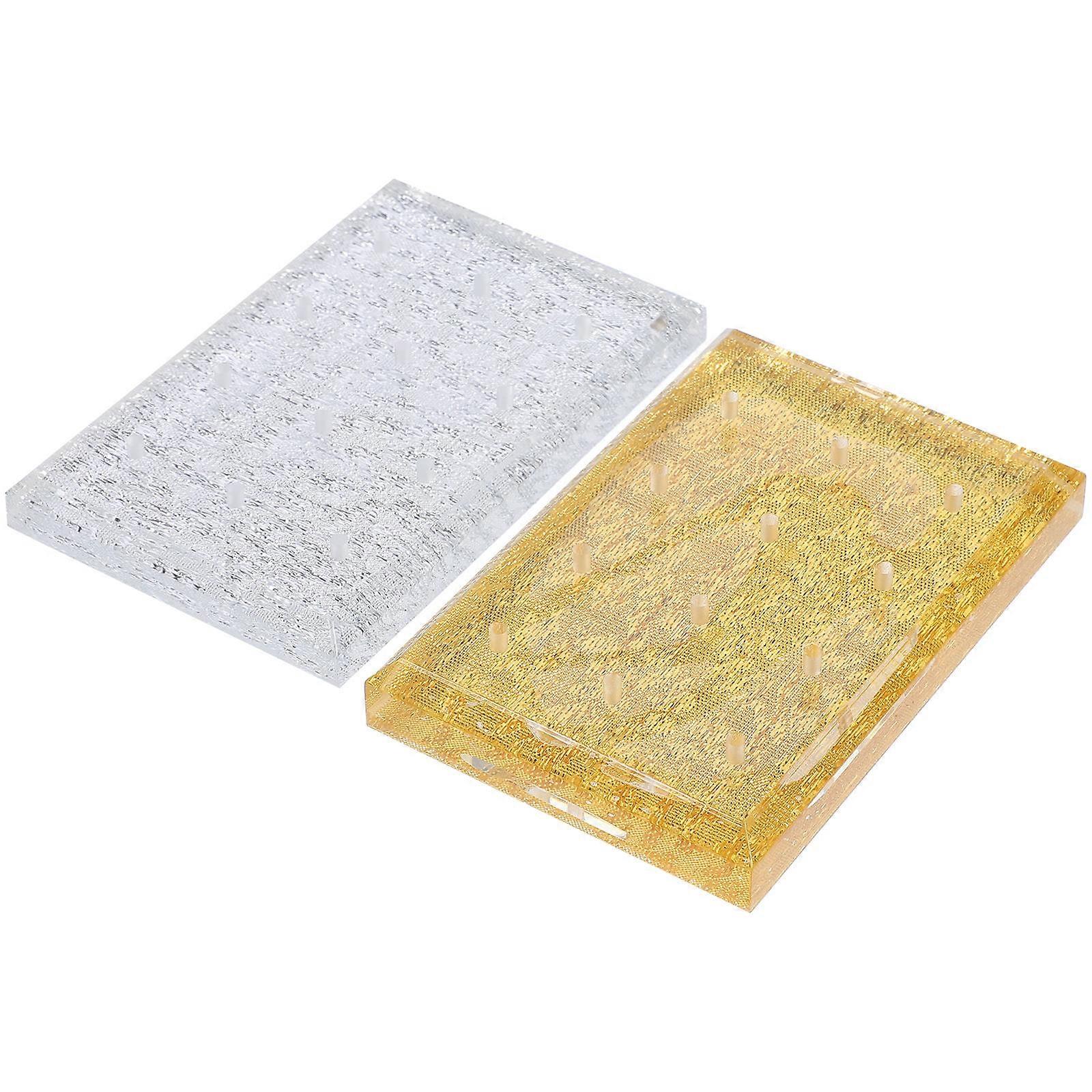 Nail Bits Display Holder for Drill Bits Storage 6Pcs Golden Acrylic