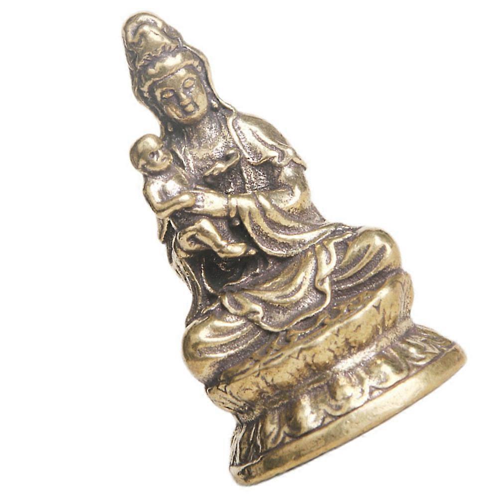 Golden Brass Bodhisattva Statue for Tabletop Decor 5Pcs Set