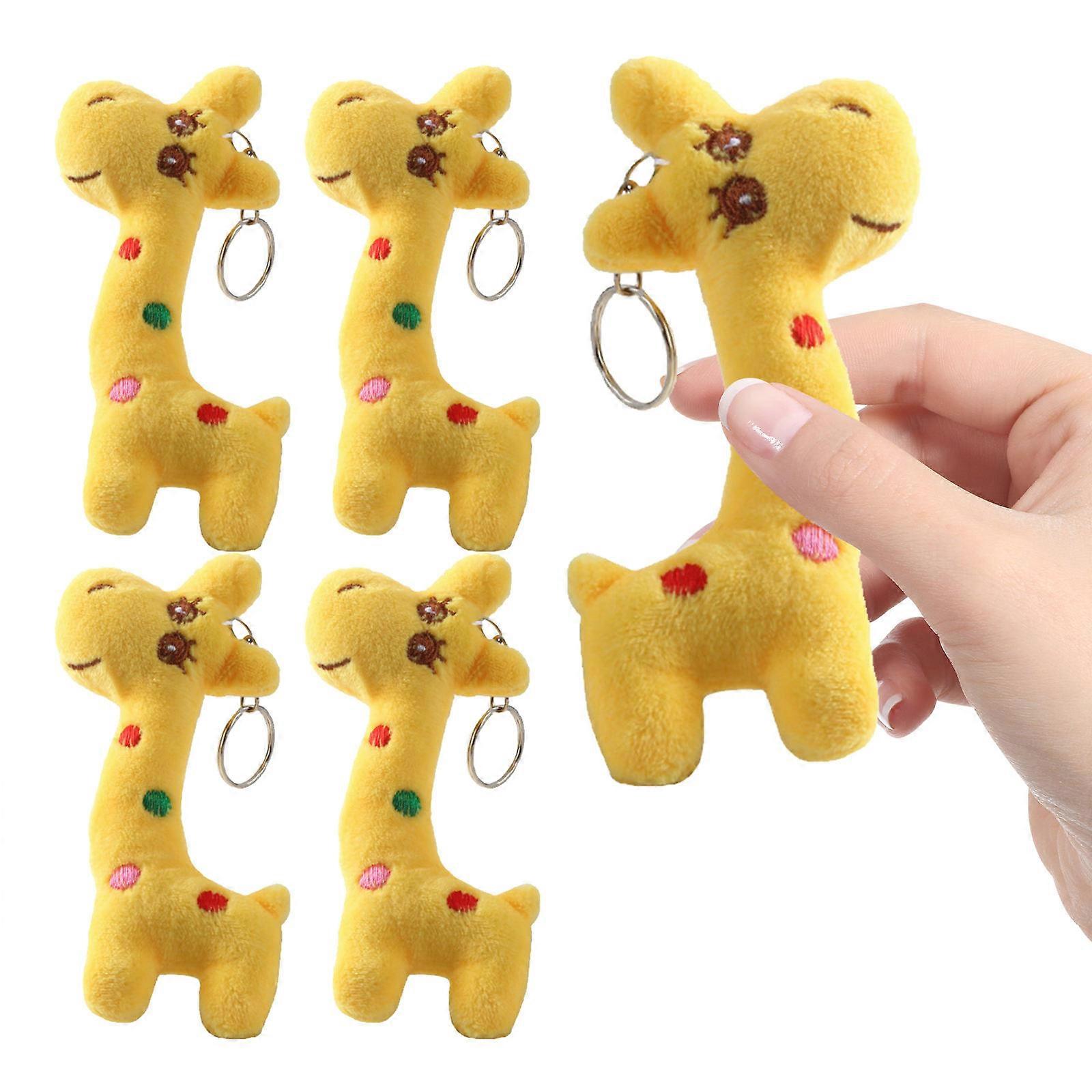 Cartoon Giraffe Key Ring for Bag Decoration 15Pcs Plush Material