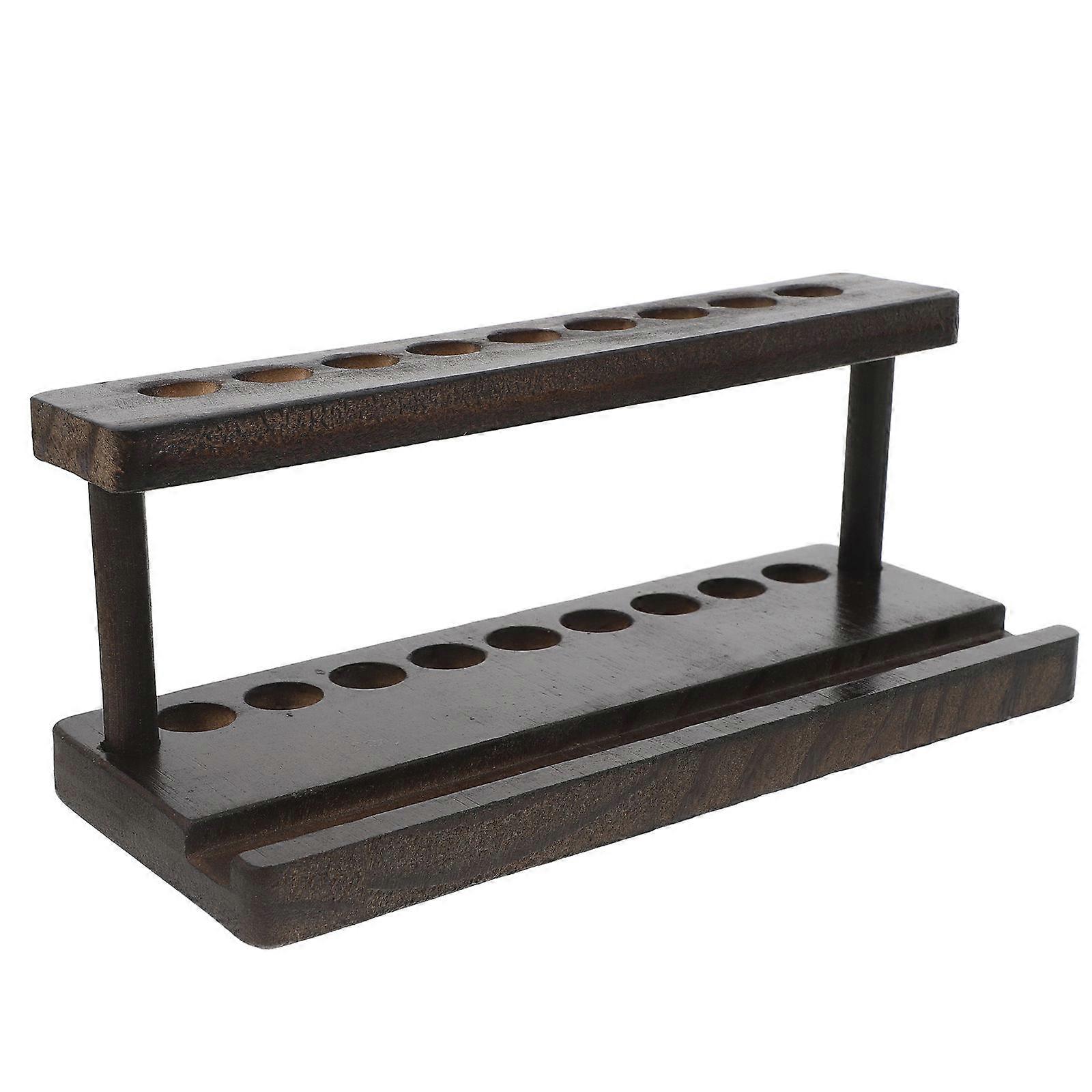 Wooden Holder With Phone Stand Pen Stand For Desk Organizer Simple Coffee 7.9×3.1×3.0in 1Pack