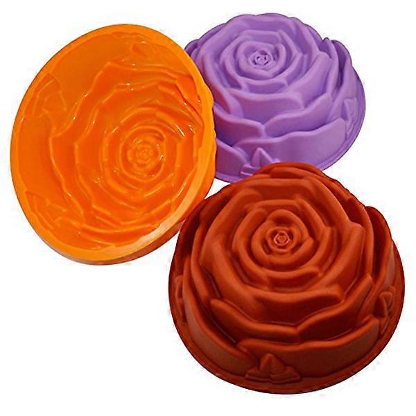 Non-Stick Silicone Baking Mould For Birthday Party Cake Chocolate Muffin Round 3Pcs