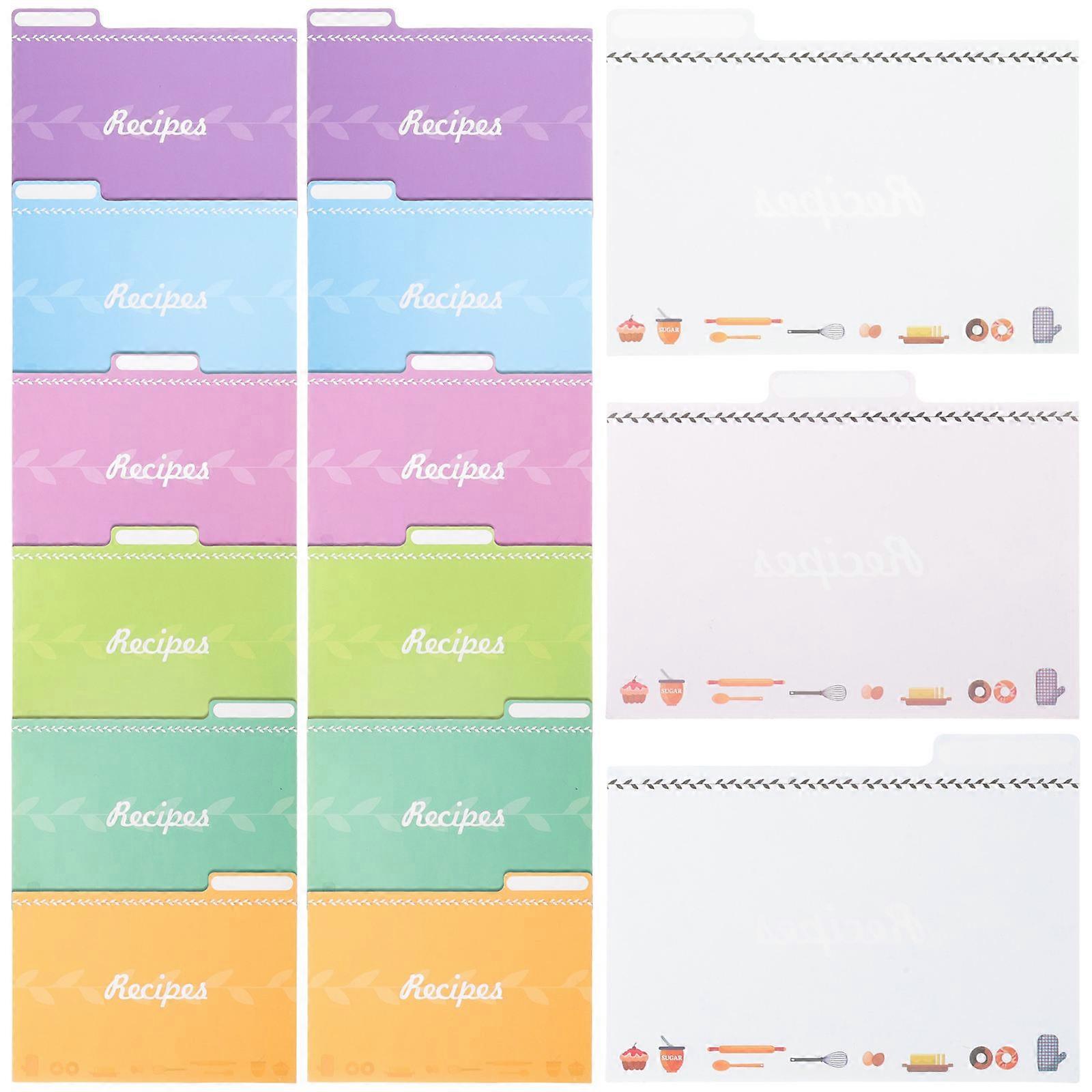 Convenient Dividers with Kitchen Recipe Cards 75Pcs