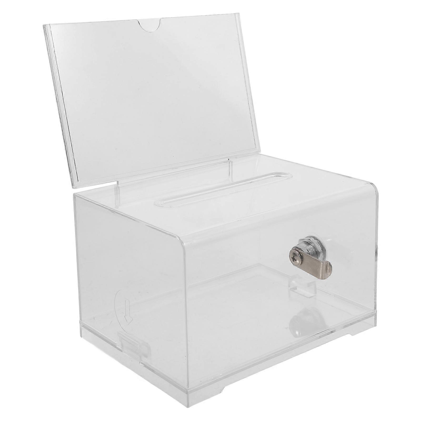 Suggestion Box with Lock Clear Donation Box 4Sets for Donation Storage