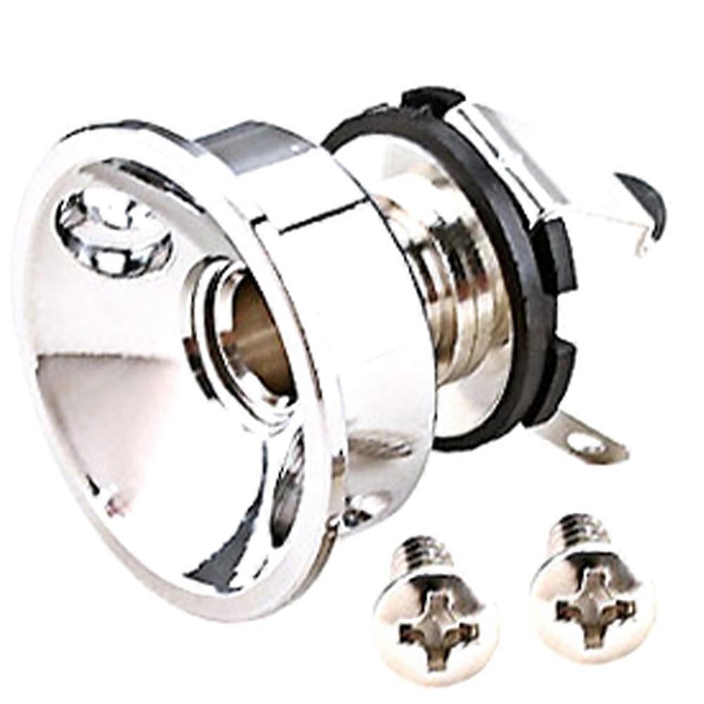 Stereo Output Electric Guitar Jack Socket 4Pcs Replacement For Instrument Technicians In Silver Color 2.7X2.6CM