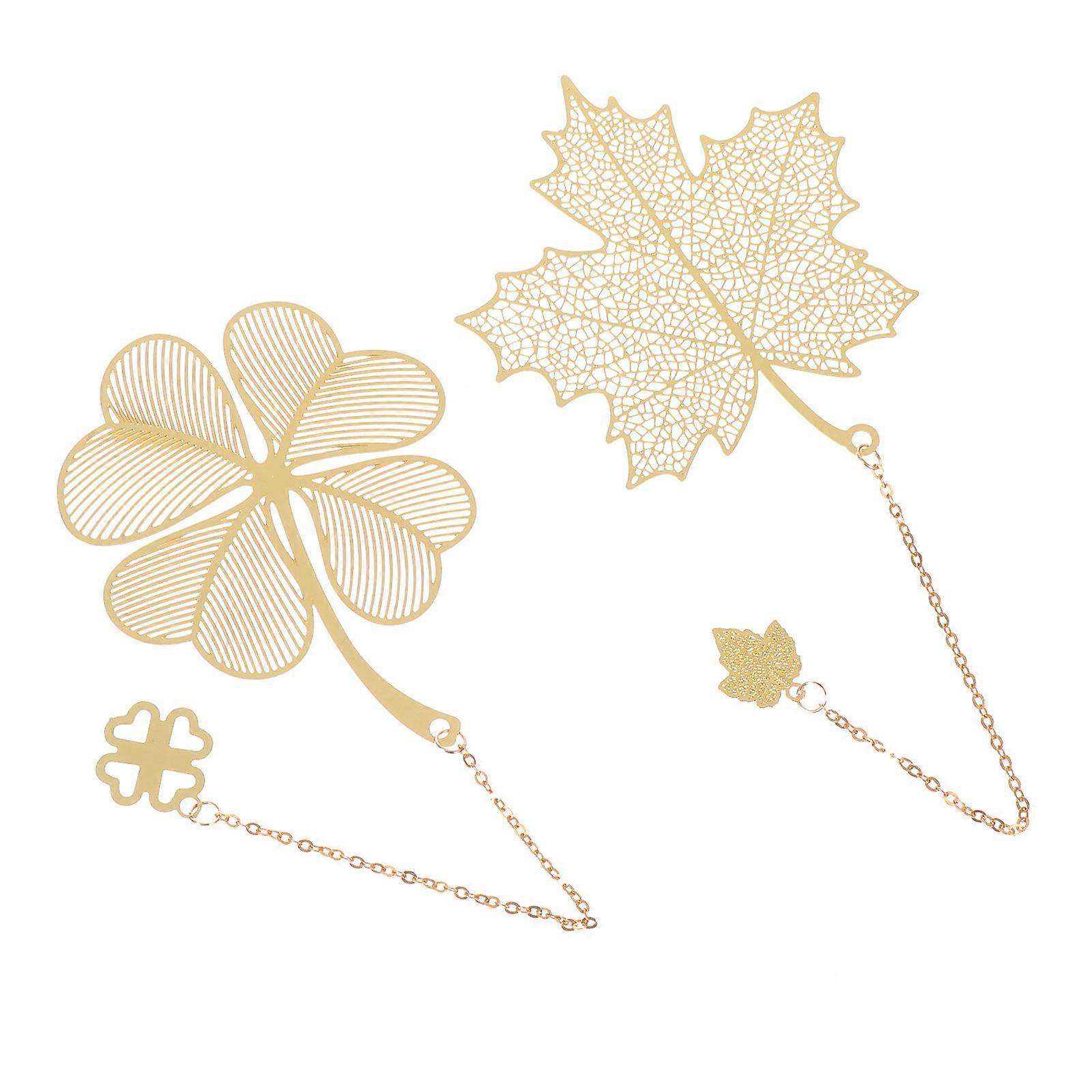 Golden Alloy Bookmarks Hollow-Out Bookmarks for Book Use 4Pcs Set