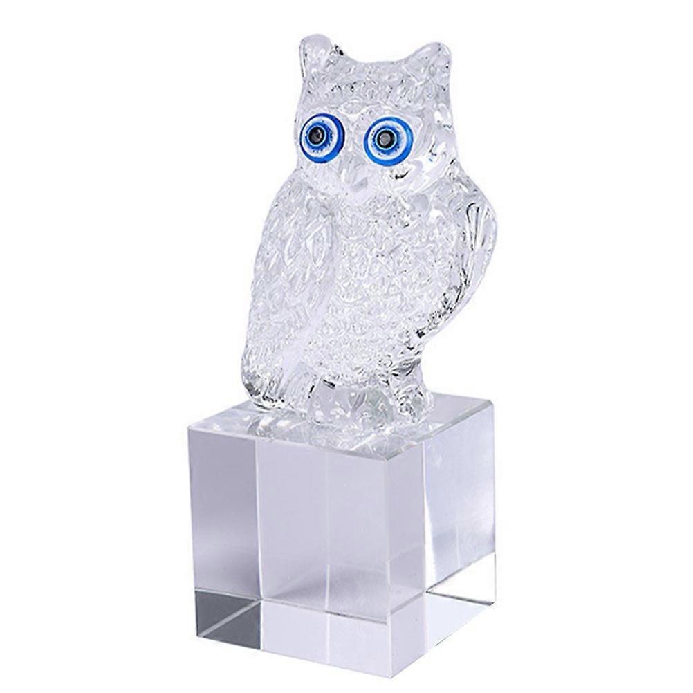 Crystal Owl Adornment Owl Decoration for Desktop Use with Transparent Design