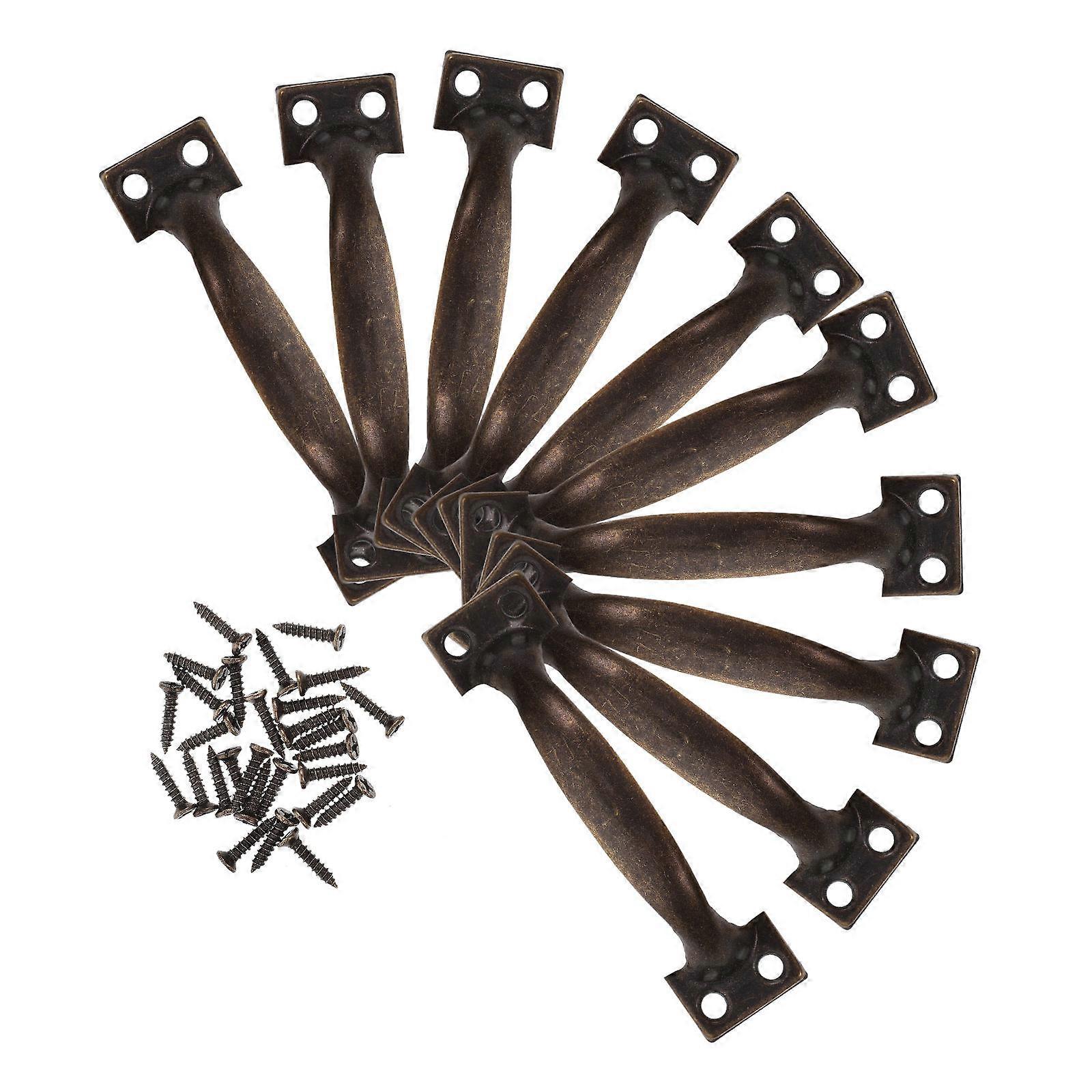 Durable Metal Gate Pull Handle 40 Pcs With Unique Bow Design For Home Decoration Dark Brown Easy Installation