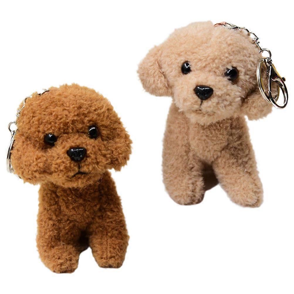 Adorable Plush Dog Keychains Decorative Cartoon Dog Keychains 8Pcs Set