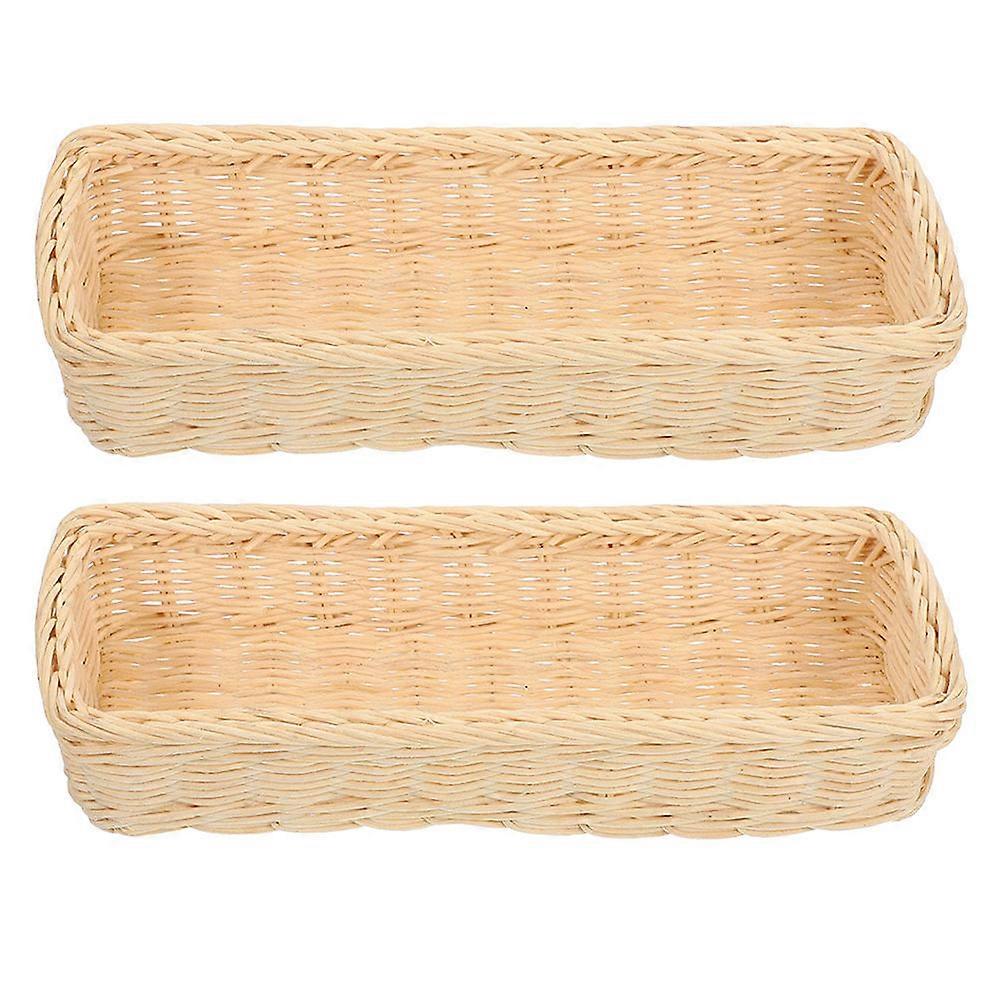 8Pcs Rectangular Rattan Storage Rack For Home 25X10X5CM Simple Design Versatile Organizing Solution