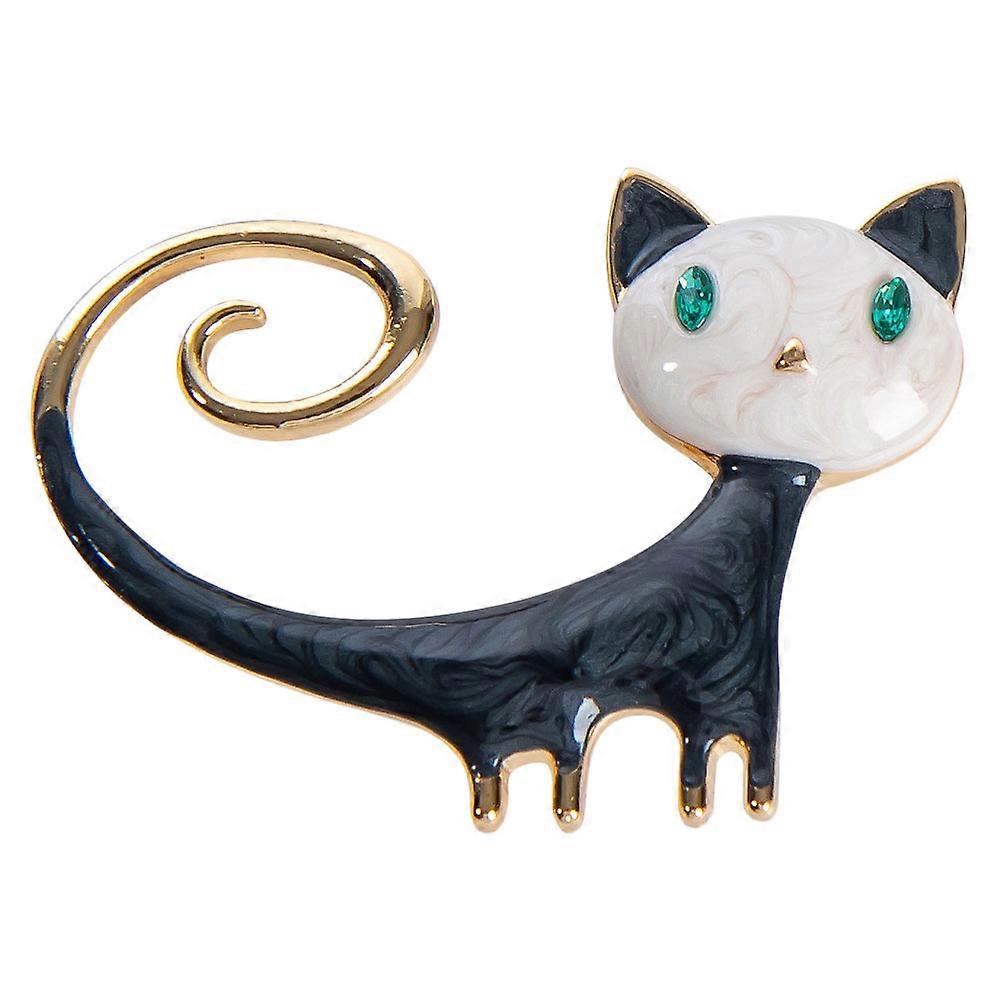 Cat Shape Breastpin for Decoration Use 2Pcs Creative Alloy Brooch