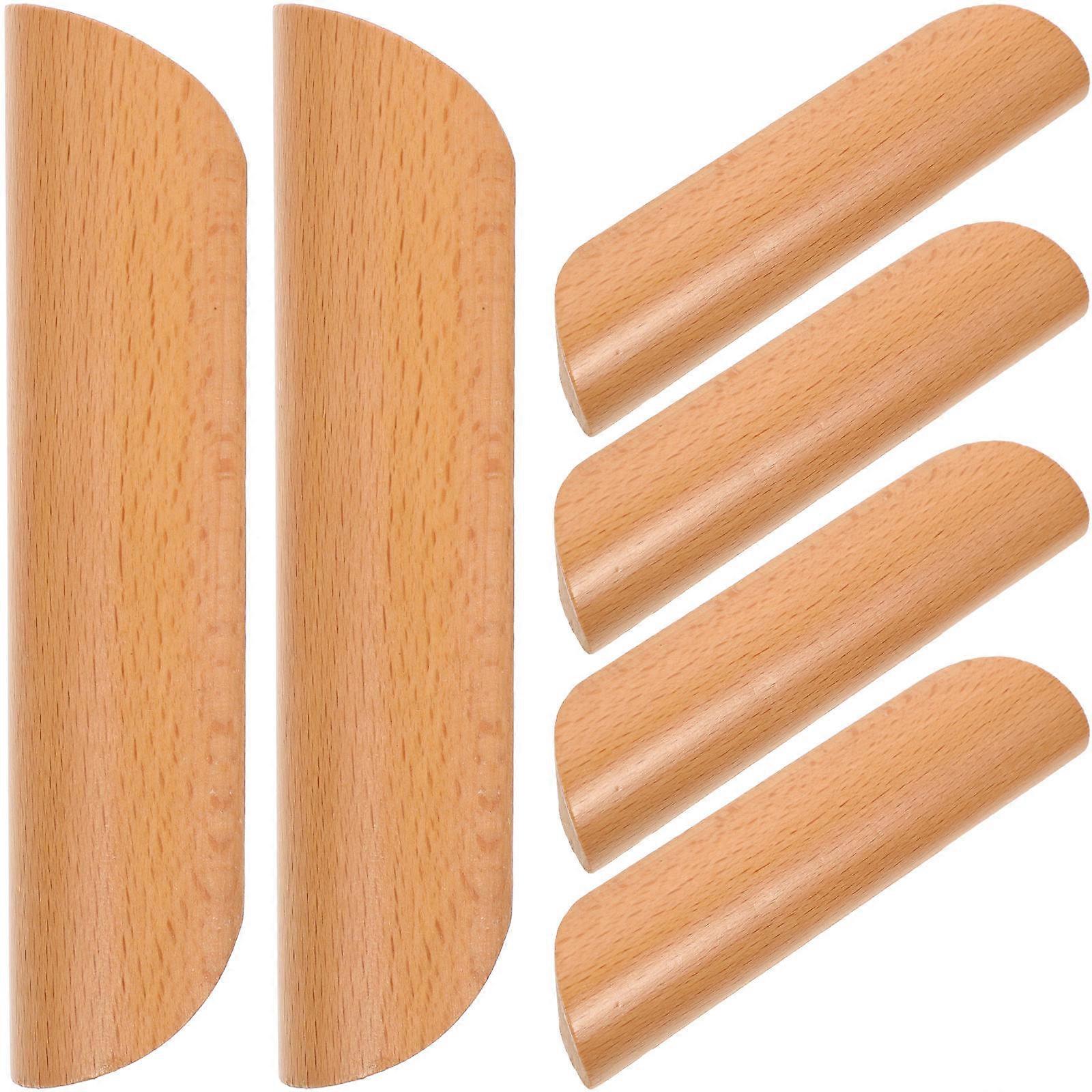 Cabinet Pulls Semicircle Handles for Drawer Decor 18Pcs Wood Style