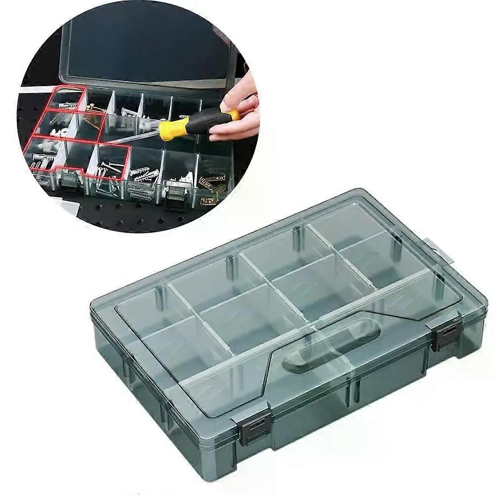 Thickened Plastic Tool Parts Box Drill Bit Accessories Transparent Tool Classification Case Removable Grid Multifunction
