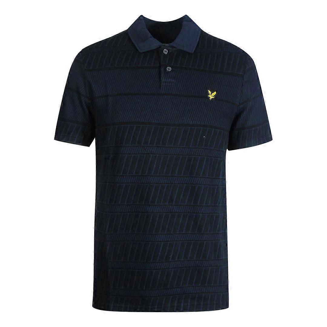Lyle & Scott Dark Navy Blue Grid Polo Shirt