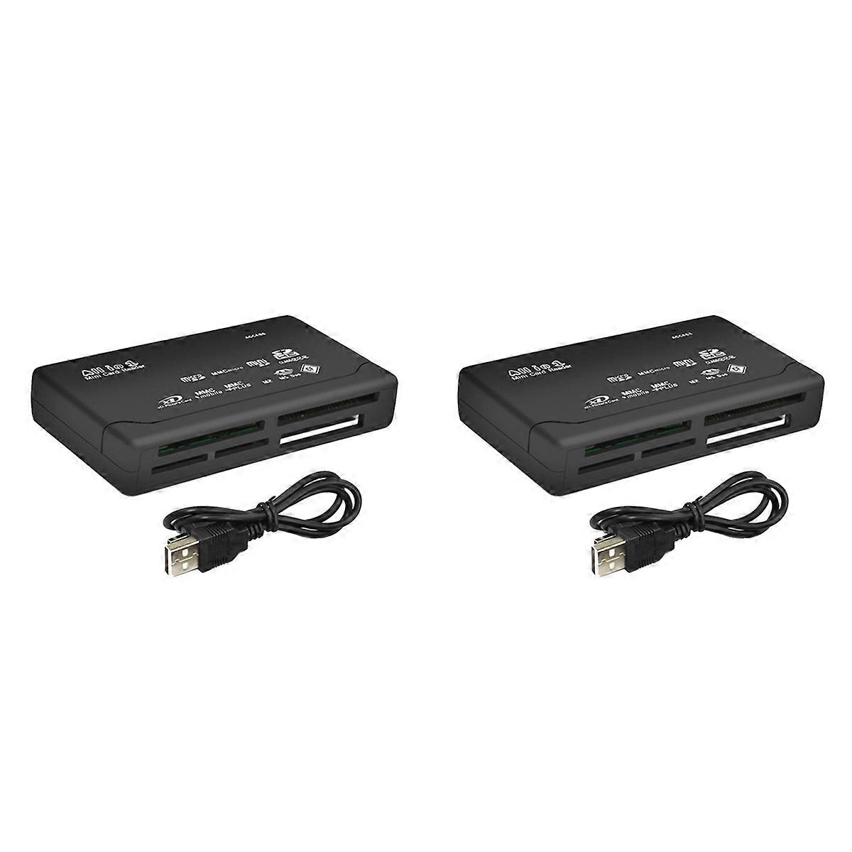 Card Reader USB2.0 Memory Card Reader Fast Data Transmission Black