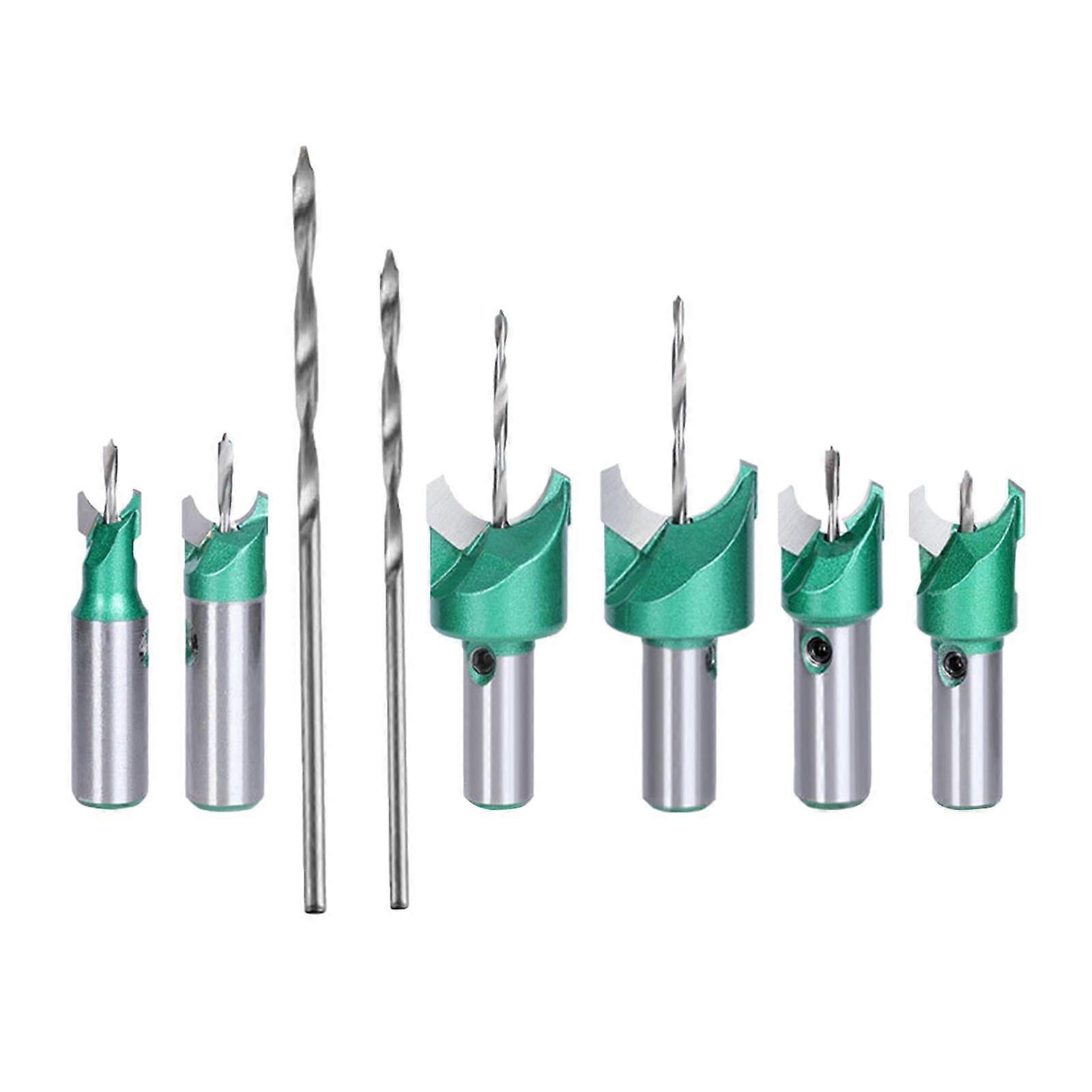 6Pcs Carbide Woodworking Bead Drill Bit Beads Drill Bit with 2 Bit DIY Handicrafts compatible with Sharp Spherical Woodworking Tool for Ebony