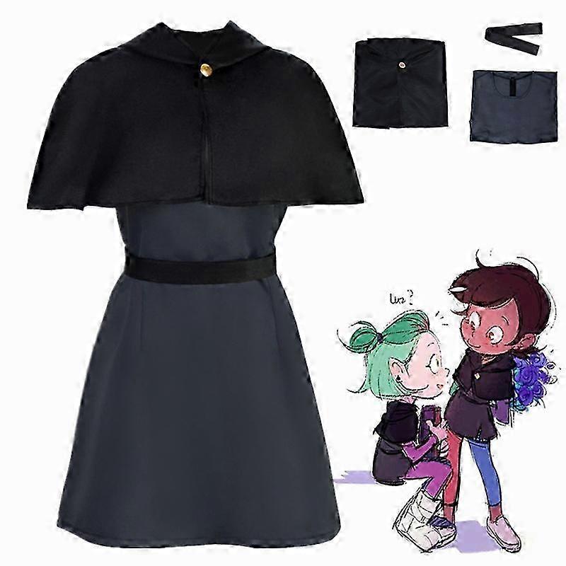 アニメ アウルハウス シーズン コスプレコスチューム Luz Noceda 大人 黒 制服 ドレス 衣装 ハロウィン パーティー マント スーツ