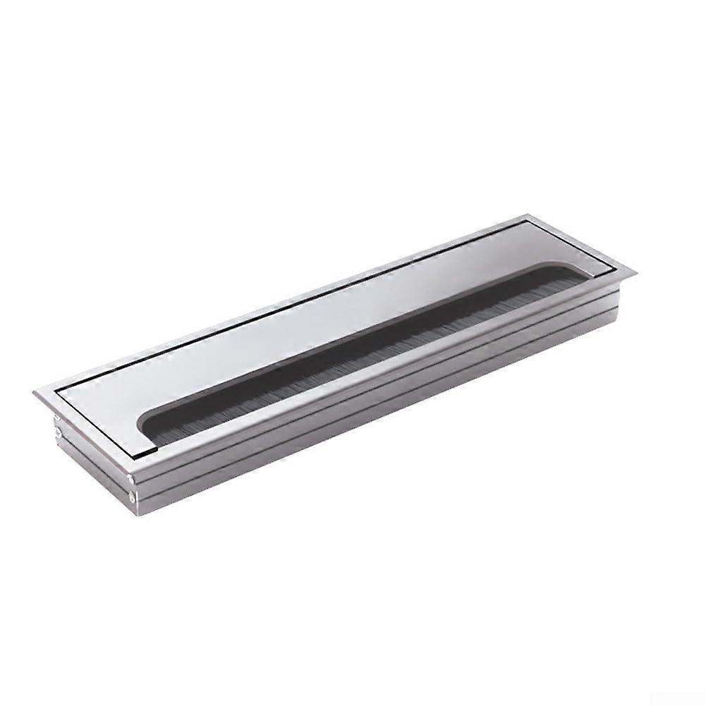 Cable Hole Cover For Square Desk Silver Desktop Wire Box