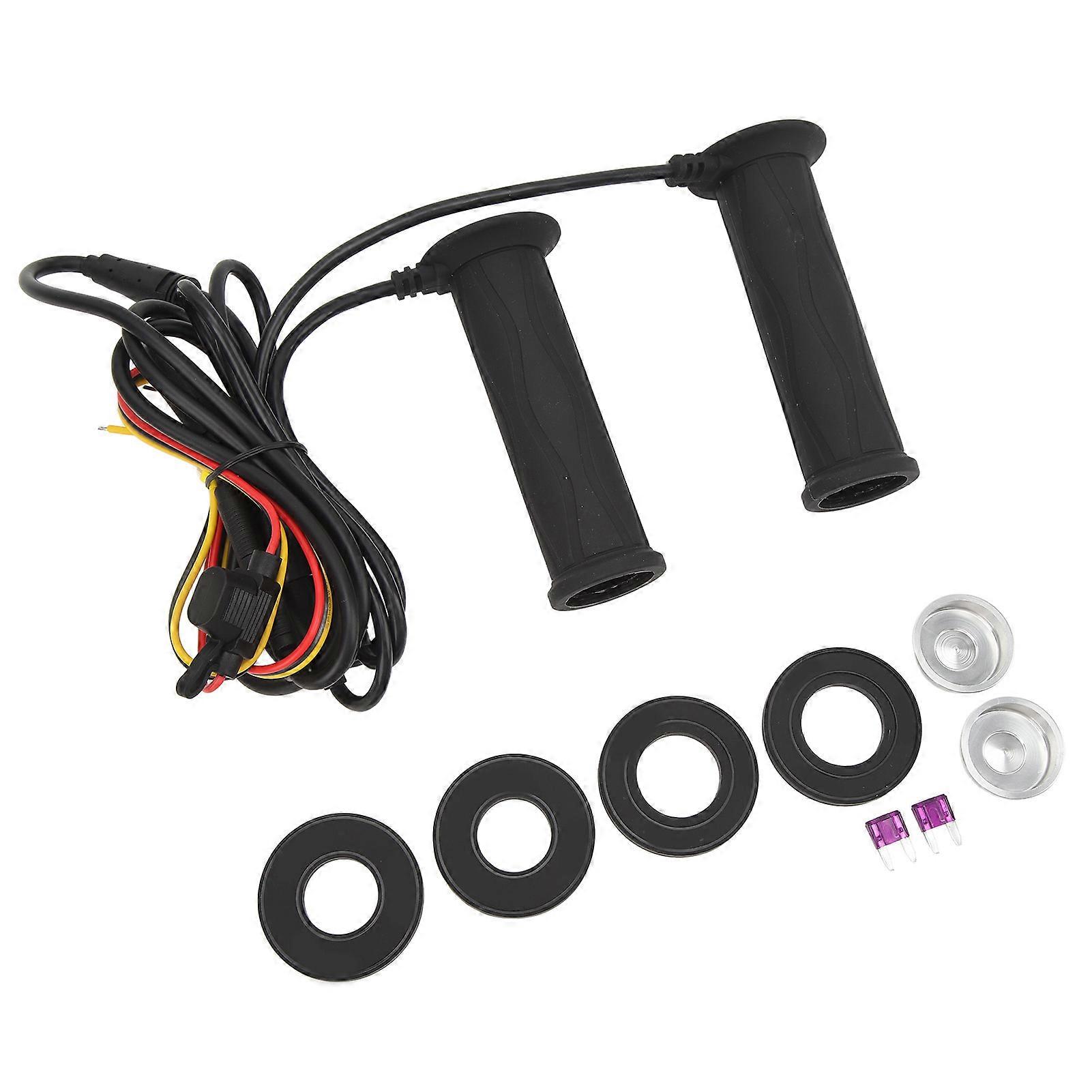 12V Heated Motorcycle Handlebar Grips Soft Silicone 2.2cm Diameter