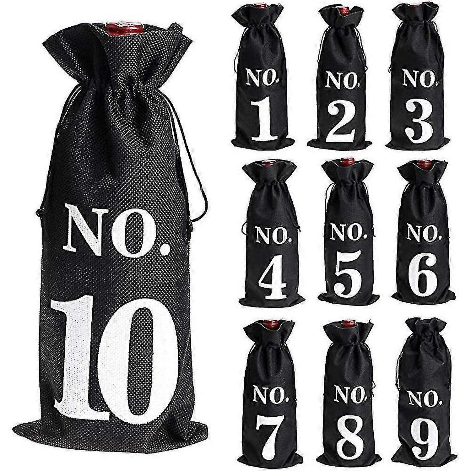 1 To 10 Burlap Wine Bags Blind Tasting Drawstring Drawstring Pocket Wine Bottle Sleeves