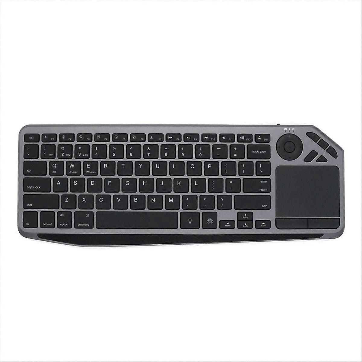 Bluetooth Wireless Keyboard with Touchpad 7-Colors Backlit 2.4G