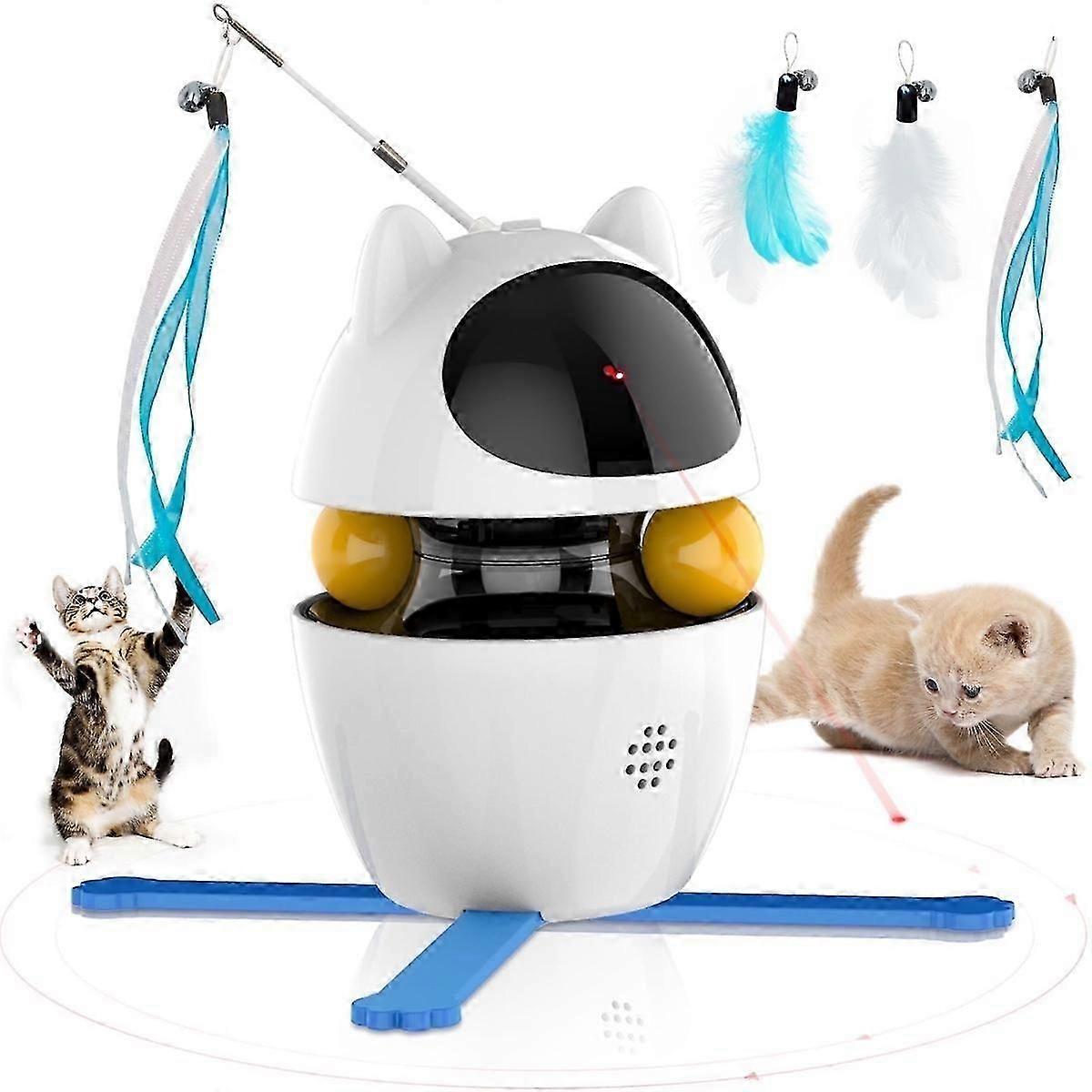 Automatic Cat Toy Interactive for Indoor, 3 in 1 Cat Interactive Laser Feather Toys Breed