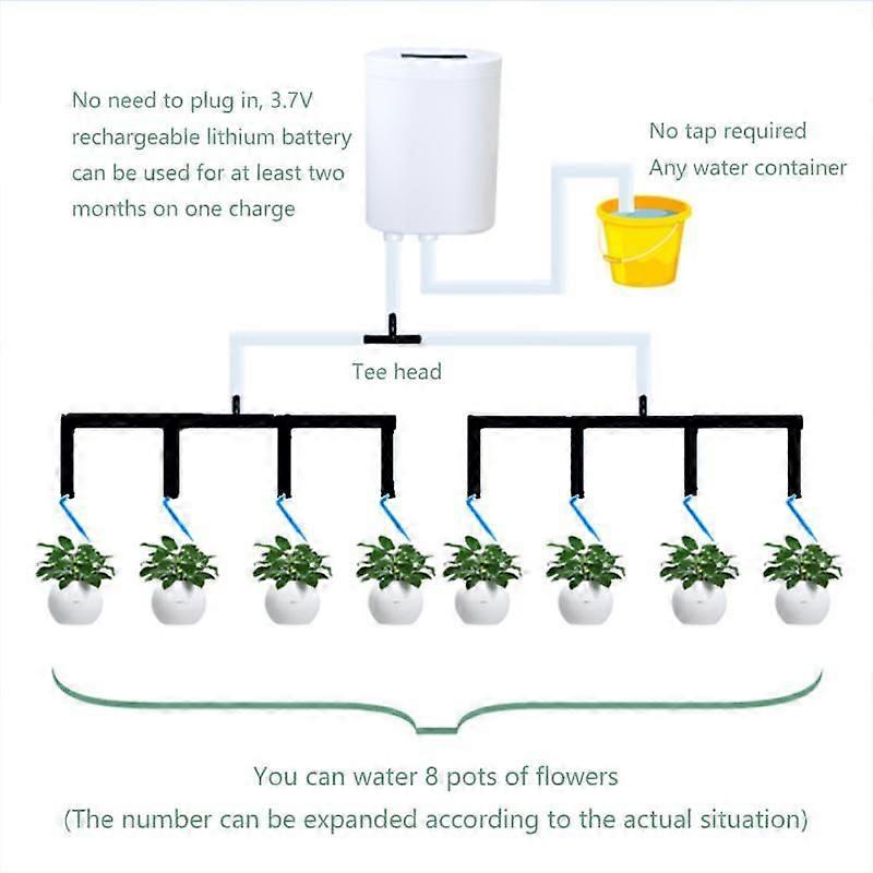 2/4/8 Head Automatic Watering Pump Controller Flowers Plants Home Sprinkler Drip Irrigation Device Pump Timer System Garden Tool