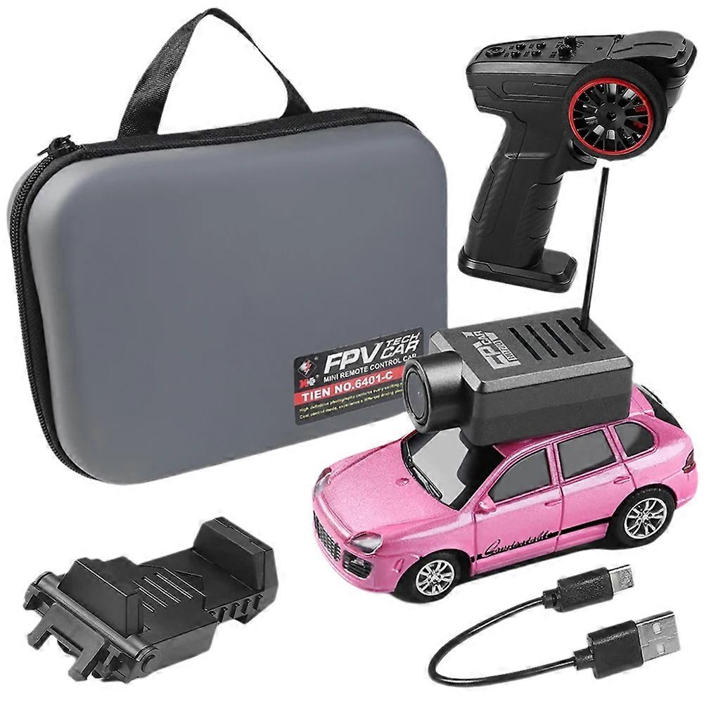 6401 FPV RC Car 1:64 with 720P FPV Camera WiFi APP Control 2.4G Remote Control Kit FPV VTX Mini Racing Car Toys Pink