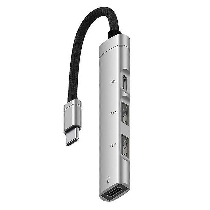 Portable PD Charging Hub Type-C USB C Expansion Dock,Silver