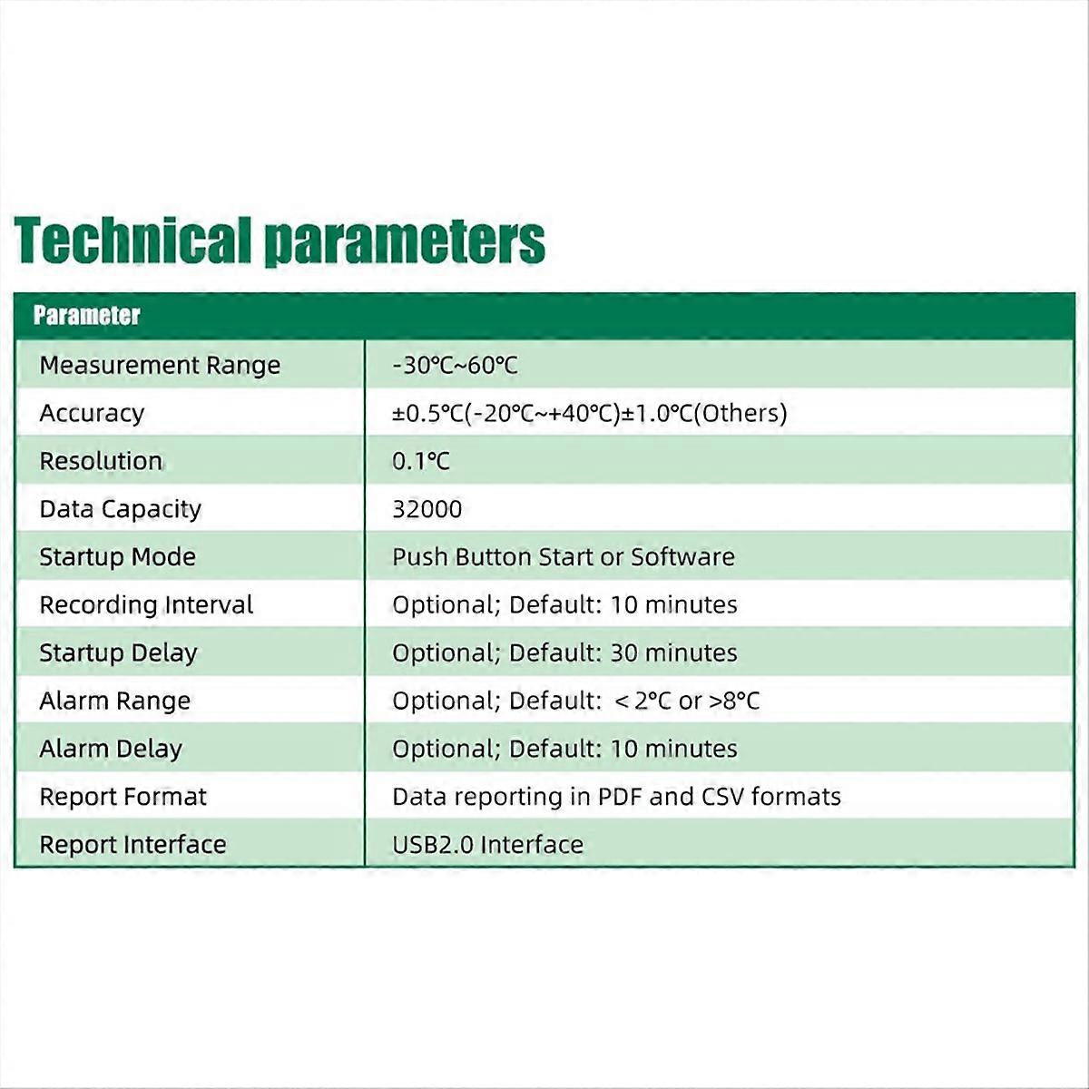 TempG04 USB Temperatur-Datenlogger für pflanzliche Laborkälte