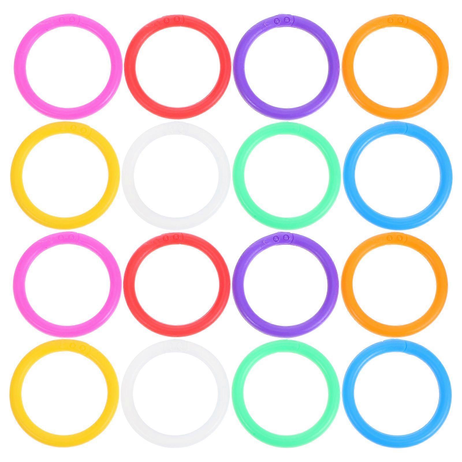 80pcs Binder Rings: Multi-Color Circular Loose Leaf Rings For Crafts Paper - Mini Binding Clips - Assorted Small Book Clips For File Organization