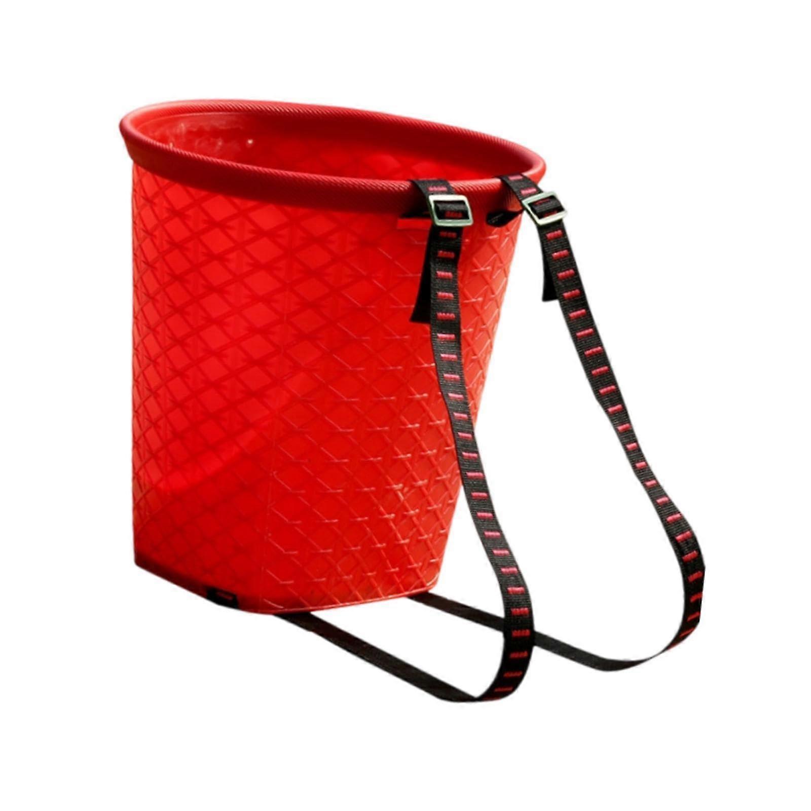 Storage Basket With Adjustable Straps Easy To Clean Storage Container Red For Camping And Shopping