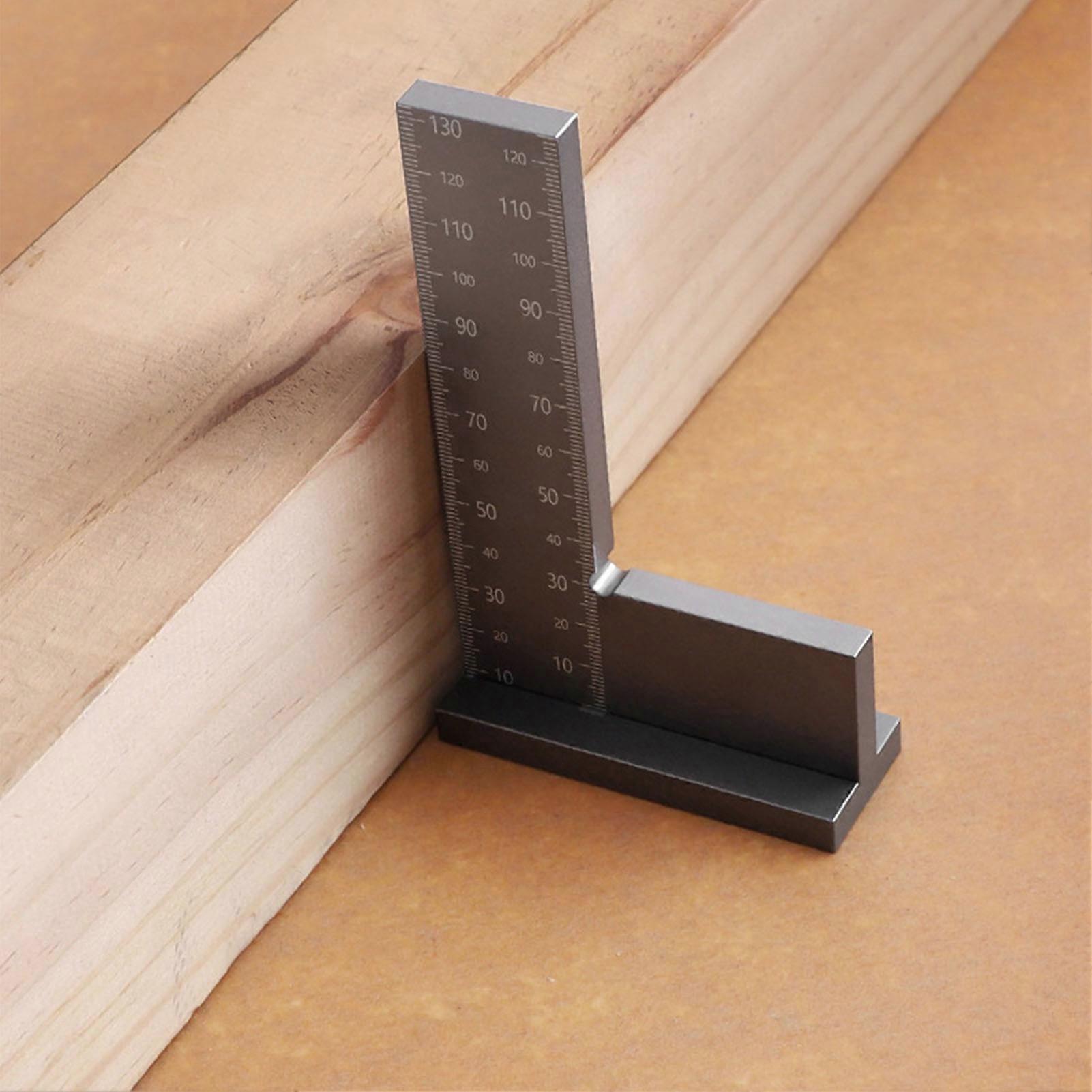Woodworking Wide Seating Square 90 Degree Base L Type Right Angle Ruler Tool Imperial Metric Aluminium Alloy