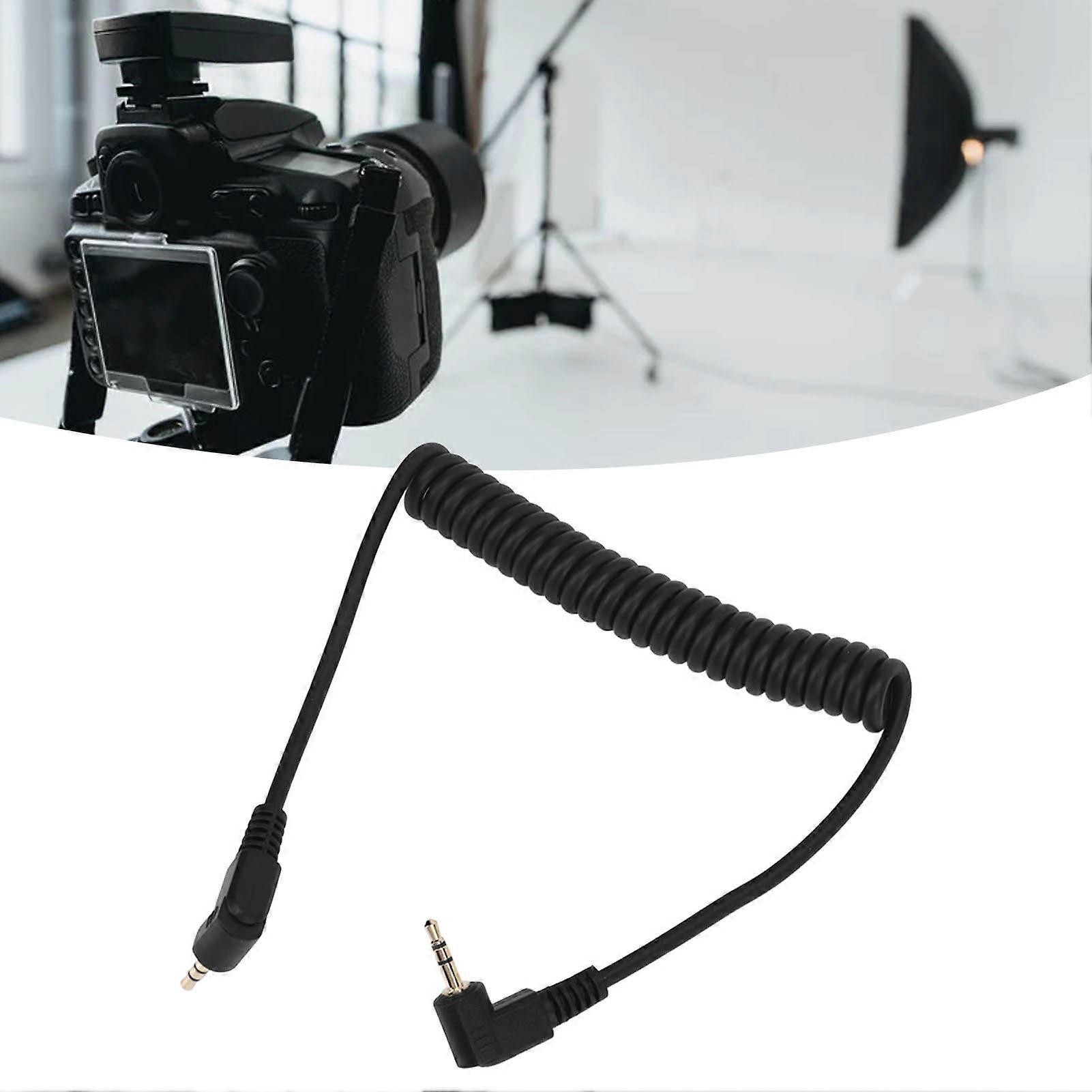 Flash Sync Cable 2.5mm Male to Male Coiled Cord for Olympus Camera EM Series DSLR 