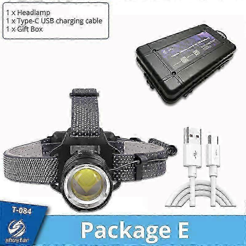 Xhp160 Rechargeable Led Headlamp, Powerful Zoomable Lantern, 3 Light Modes For Expeditions, Hunting, Etc. - Projectors