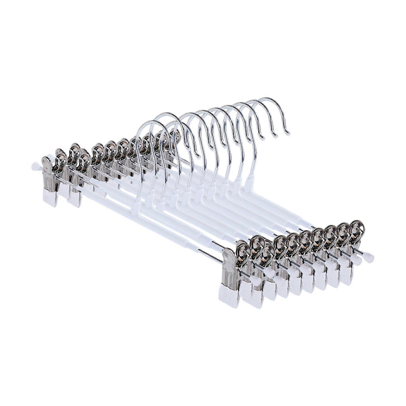 Durable Rusts Proof Multiple Use Adjustable Clothes Hangers Scratch Resistant Clips For Scarves Trousers Storage  White