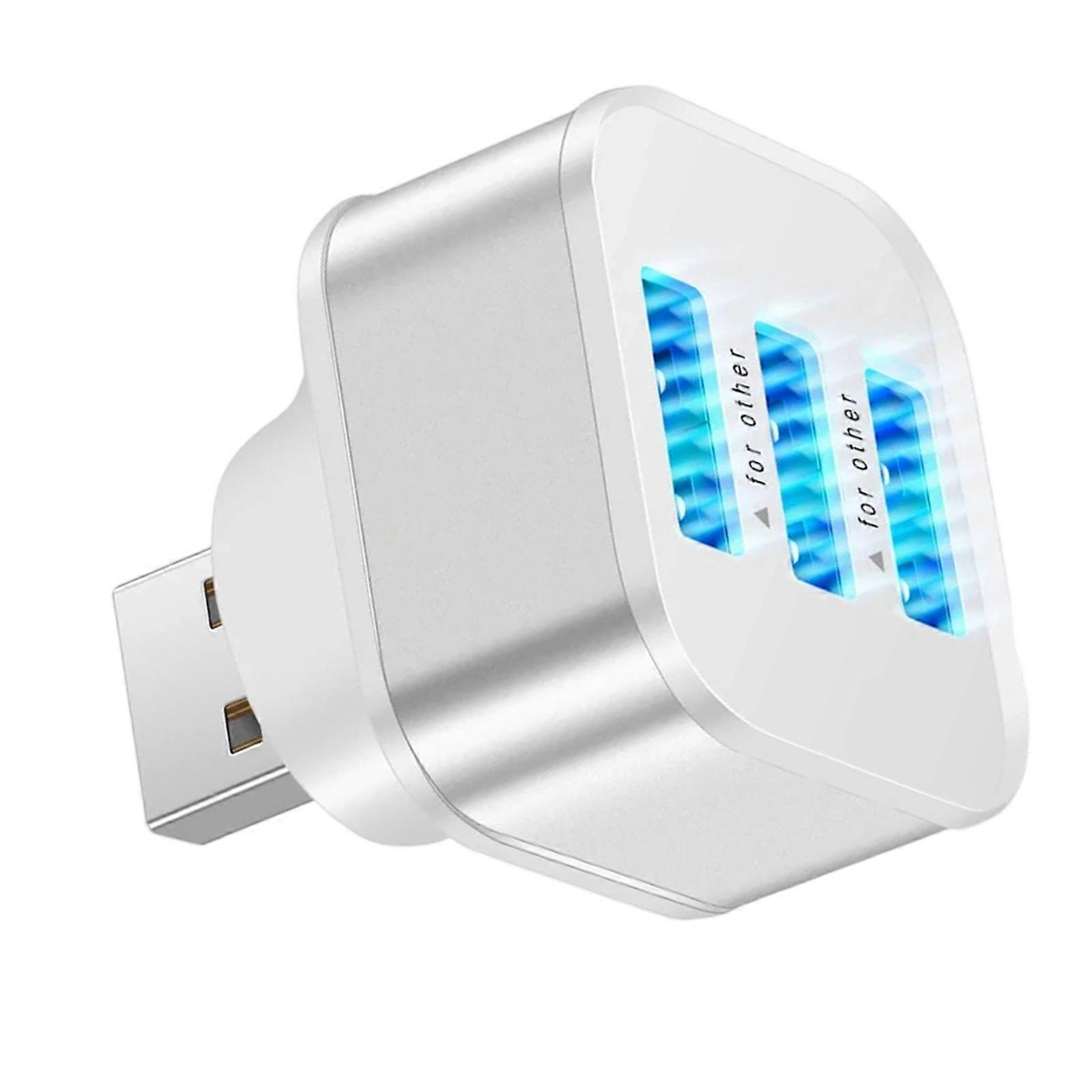 USB2.0 Adapter Multi USB Splitter Extender Computer Accessories 1 Male To 3 Port Multiple Expander For Laptop  Silver