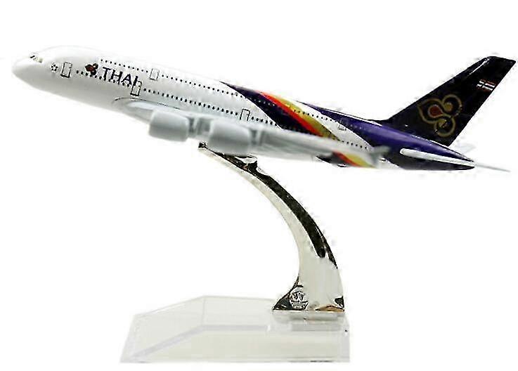 A380 Airliner Model with Metal Stand and Transparent Plastic Base 160x140mm