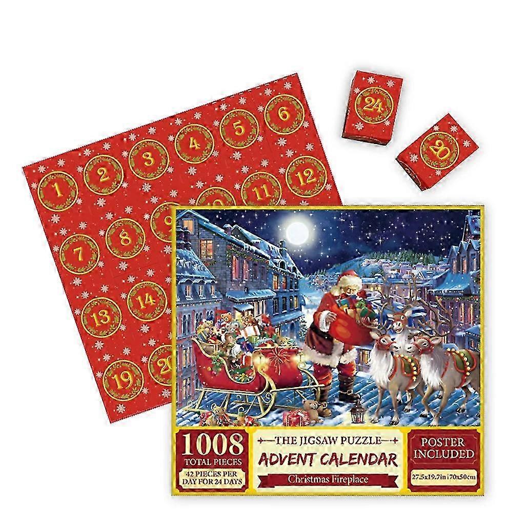 Advent Calendar Puzzle 1008 Piece Christmas Countdown Jigsaw for Adults