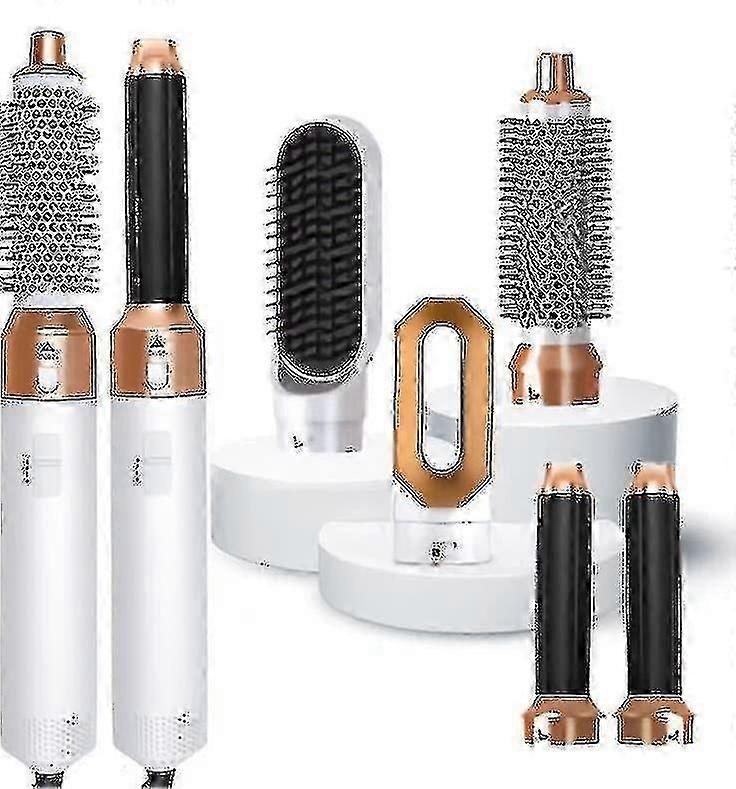 5 In 1 Styler,airwrap Styler With Hot Brush Dryer,straighteners Wrapper (white Gold)