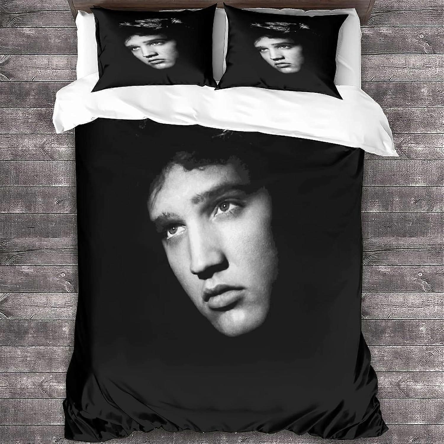 Elvis Presley Roupa de Cama Set Cantor Edredom Capa Rock 'n' Roll Capa Colcha Edredom Bonito e Soft com Zíper de Metal King