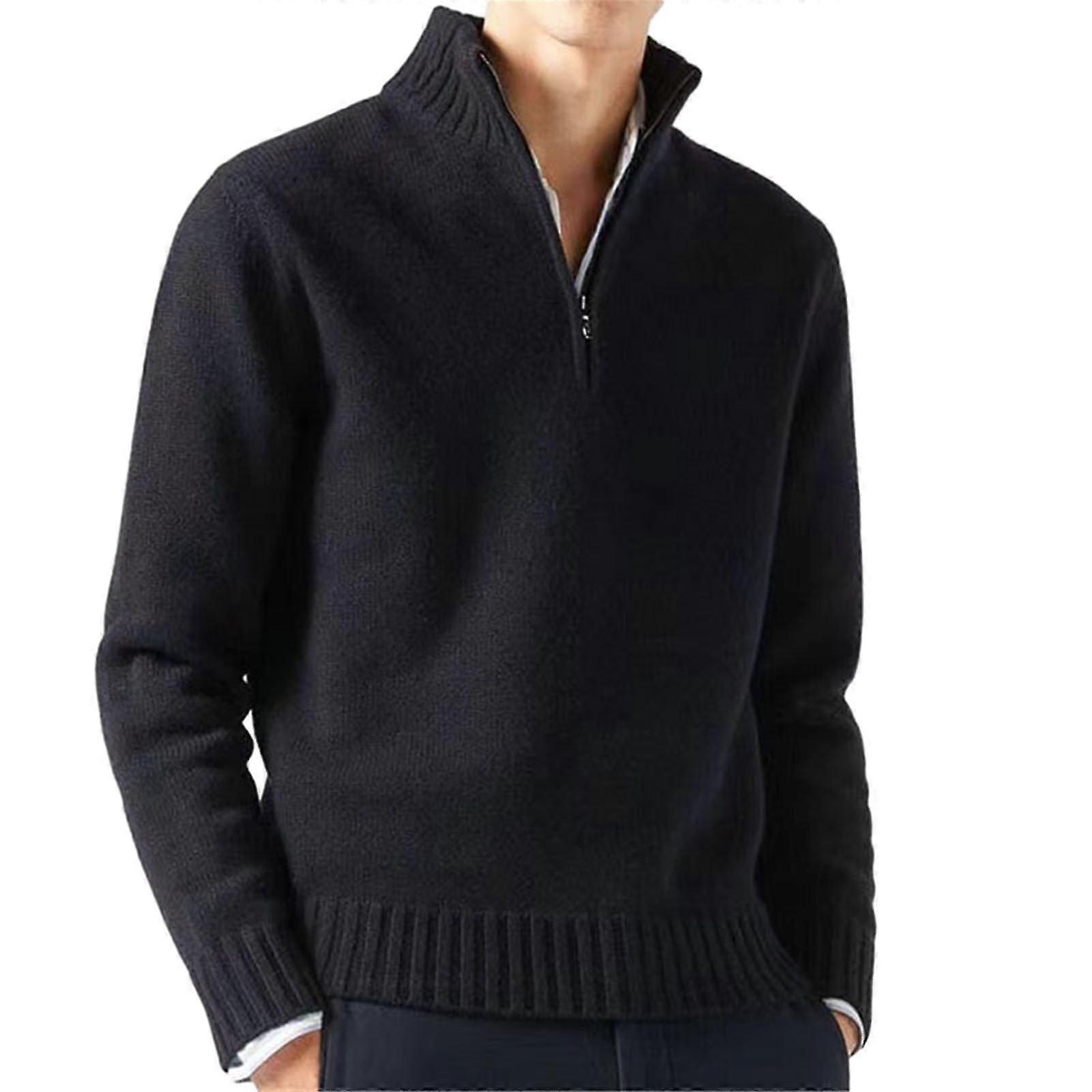 Stylish Knitted Sweater for Men Soft and Comfortable ong Sleeve Ribbed Pullover Tops in Cold Weather dark brown