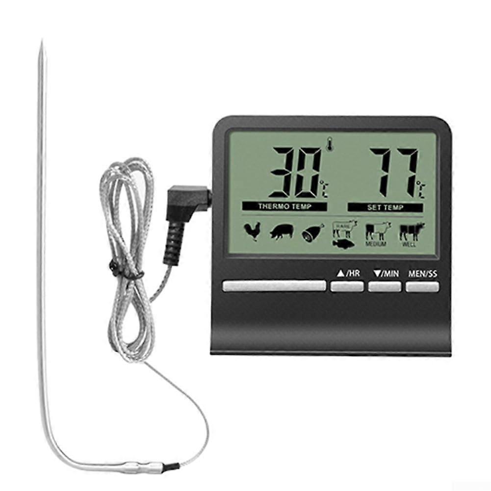 Digital Food Thermometer with Instant Read Probe, 45s Response, for Cooking BBQ Grill, Black 0250°C