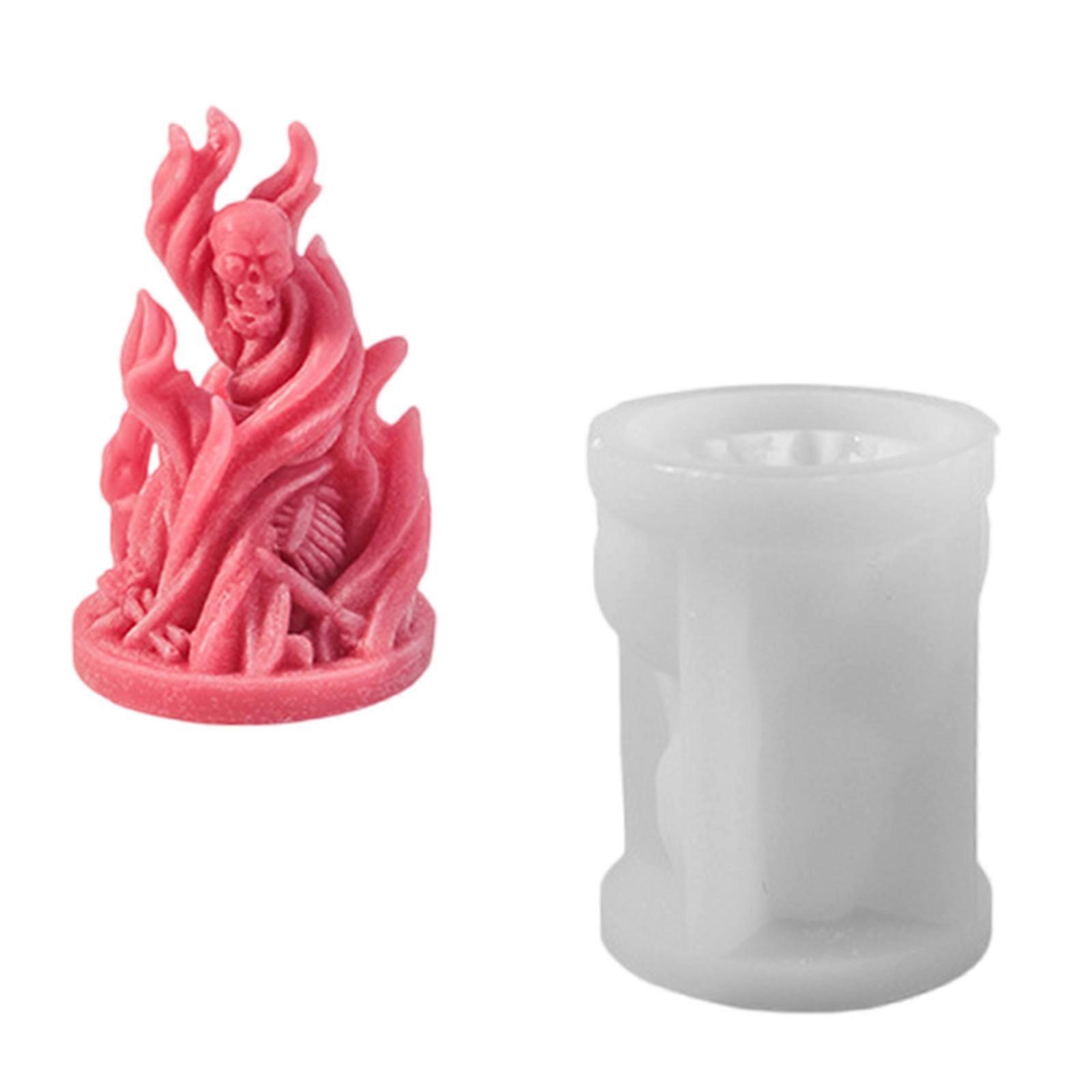 Multifunctional Sturdy Silicone Candle Molds with Intricate Skull Details Portable Accessory for Artisans Daily Use Multicolor