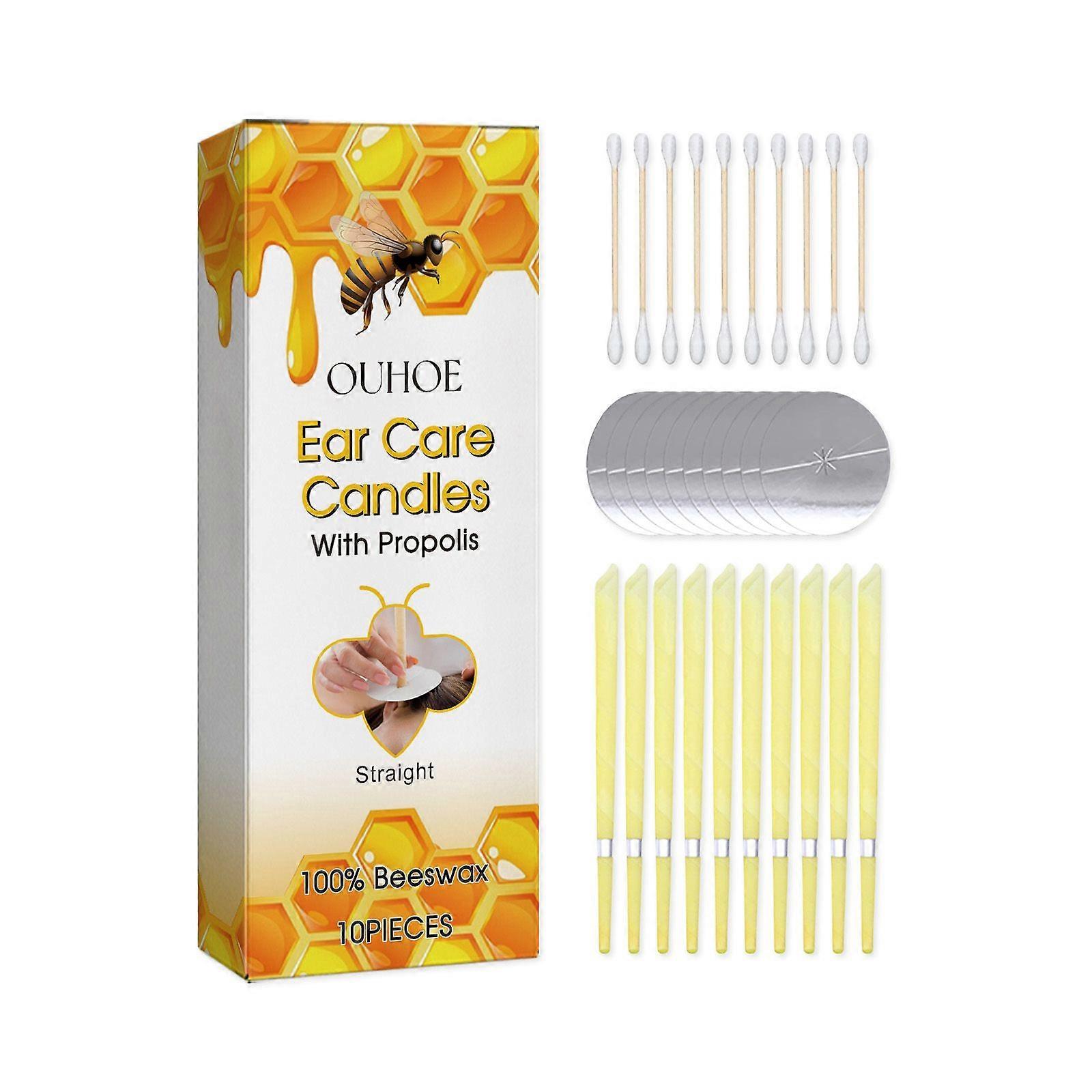 OUHOE Ear Candle Set - Comfortable, Gentle Cleansing, Nourishing and Caring for Both Ears - Honey Beeswax Ear Candle Set (1 set)