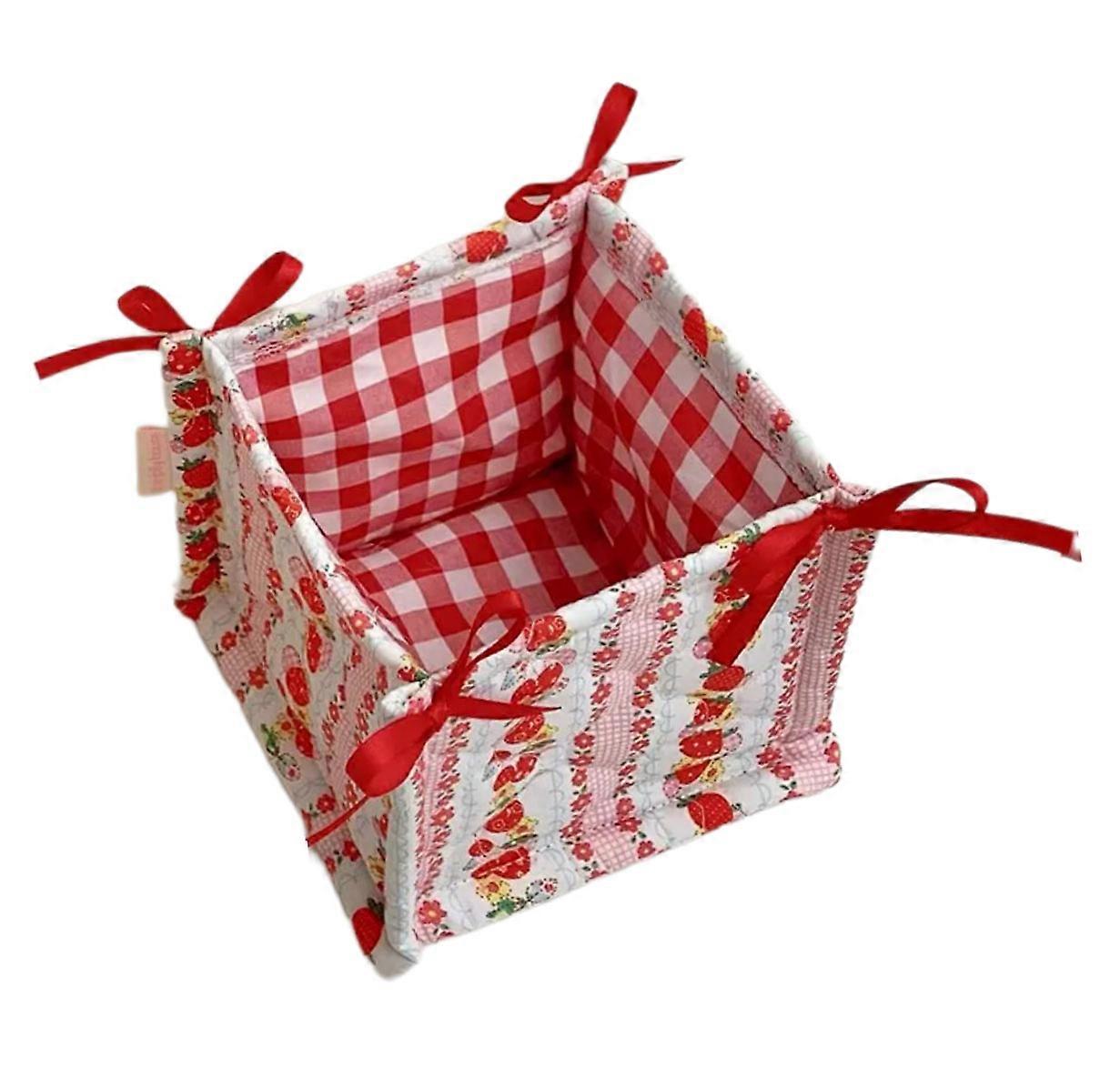 Multipurpose Quilted Fabric Storage Basket Home Organization for Keep Desktops Neat and Tidying In Various Setting  small