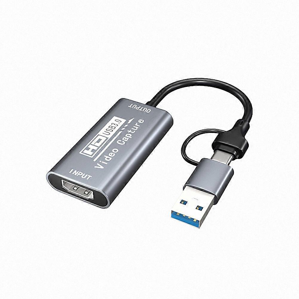 Video Capture Card with 4K to Type C USB 3.0 Audio Video Converter Computer Laptop Smartphone Monitoring Adapter