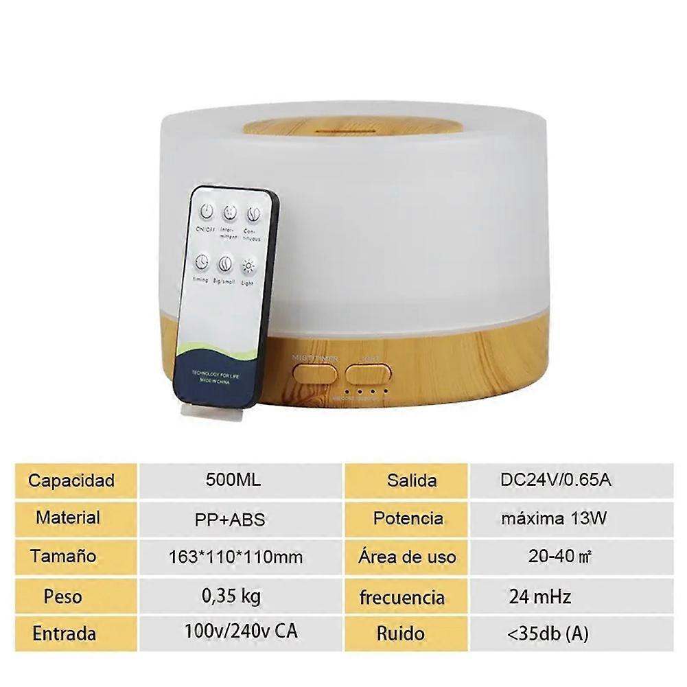 700ML Aromatherapy Diffuser with Remote Control Colorful Lights for Bedroom Office Essential Oil Diffuser EU Plug